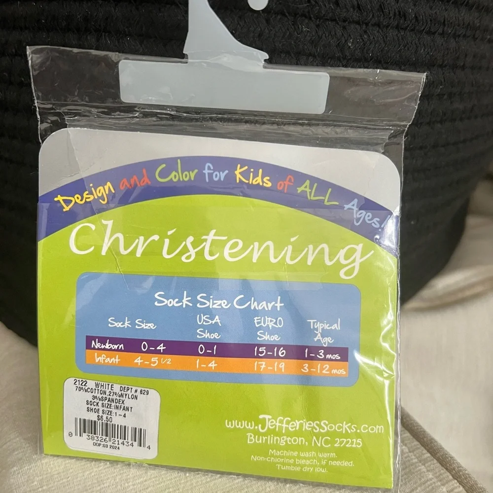 NWT Jefferies White Christening Socks